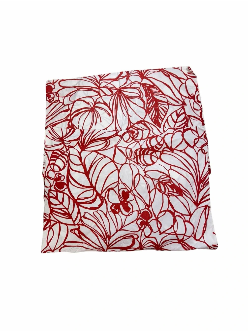 West Elm Duvet Cover Sketch Floral White Red Full/Queen & 2 Standard Shams